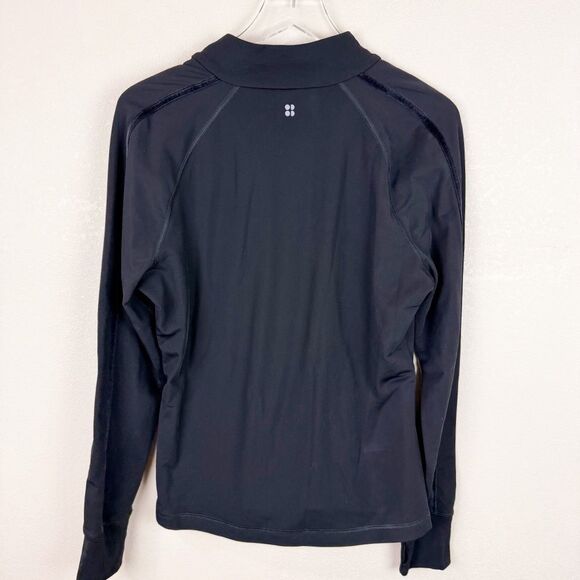 Sweaty Betty Pullover Quarter Zip Black Sweatshirt Size XL - Picture 3 of 4